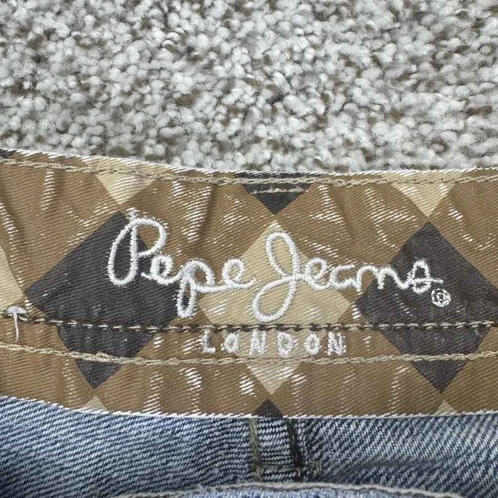 Vintage 90s Pepe Denim Shorts Men's 34 Light Wash Baggy Embroidered Y2K Hip Hop‎